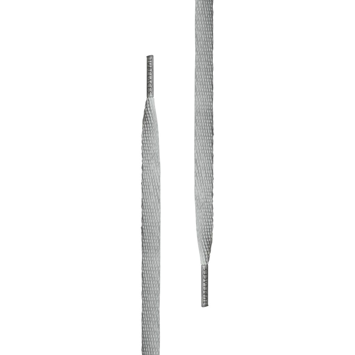 Tubelaces White Flat Unisex Shoelaces Light Grey 120 cm