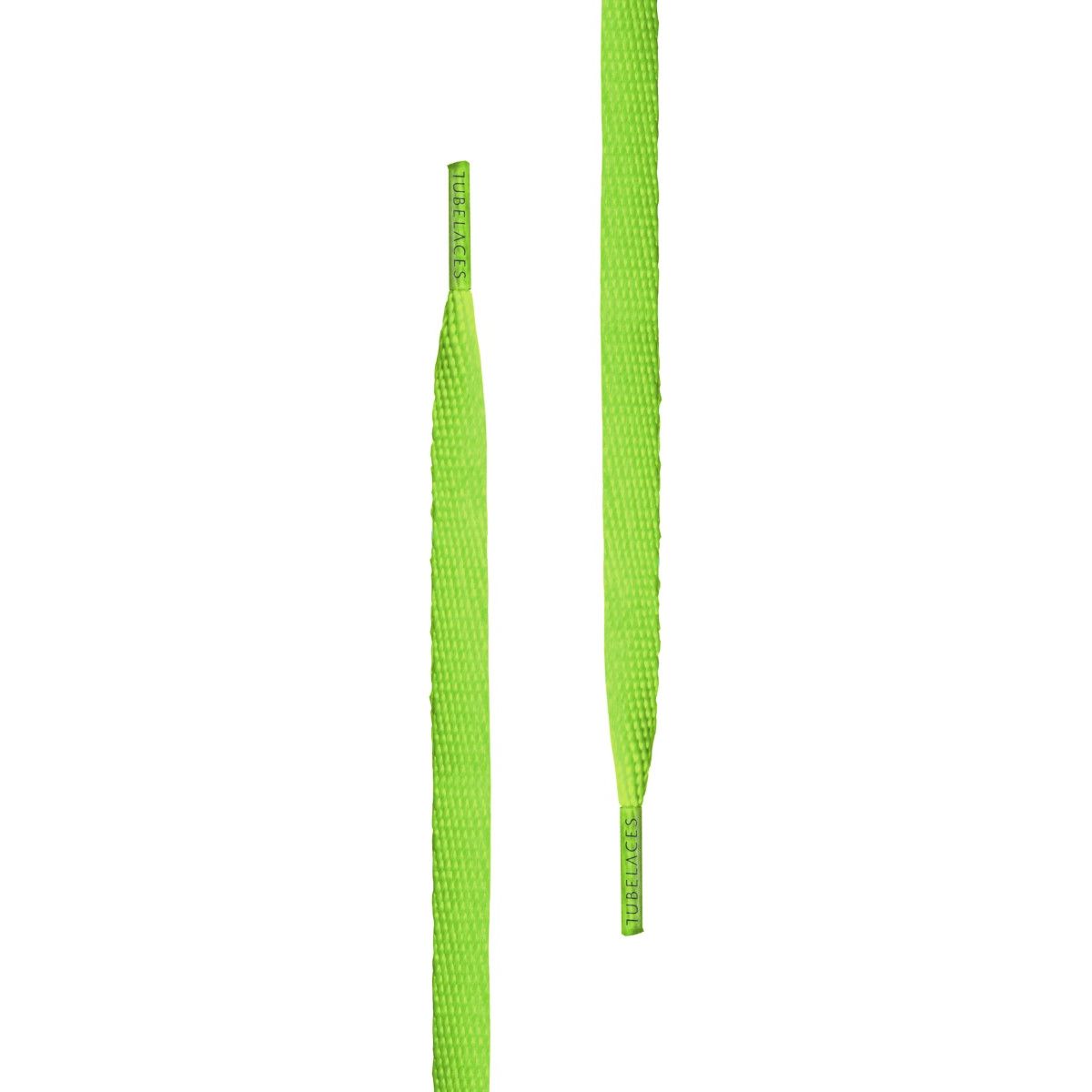 Tubelaces White Flat Unisex Shoelaces Neongreen 120 cm