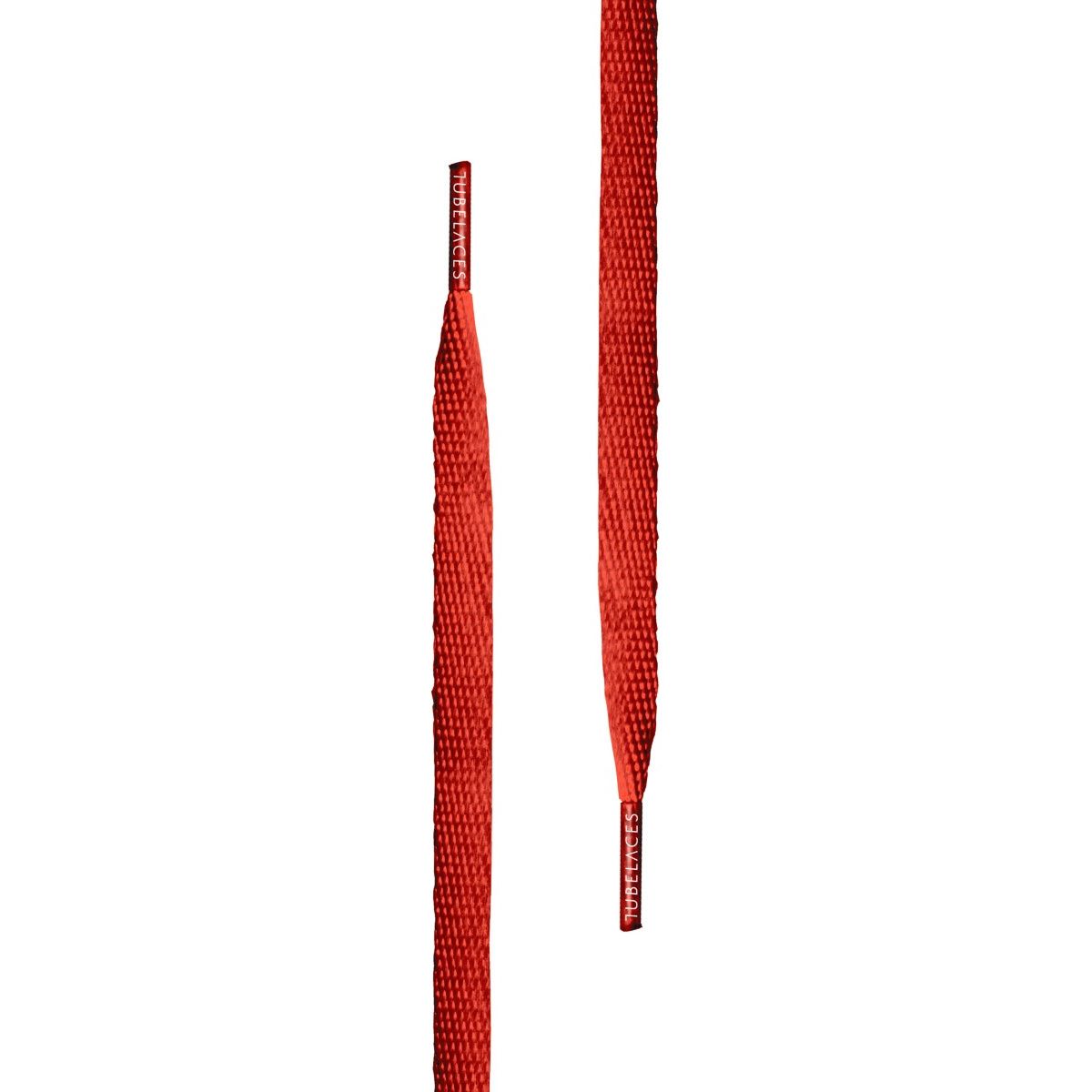 Tubelaces White Flat Unisex Shoelaces Red 120 cm
