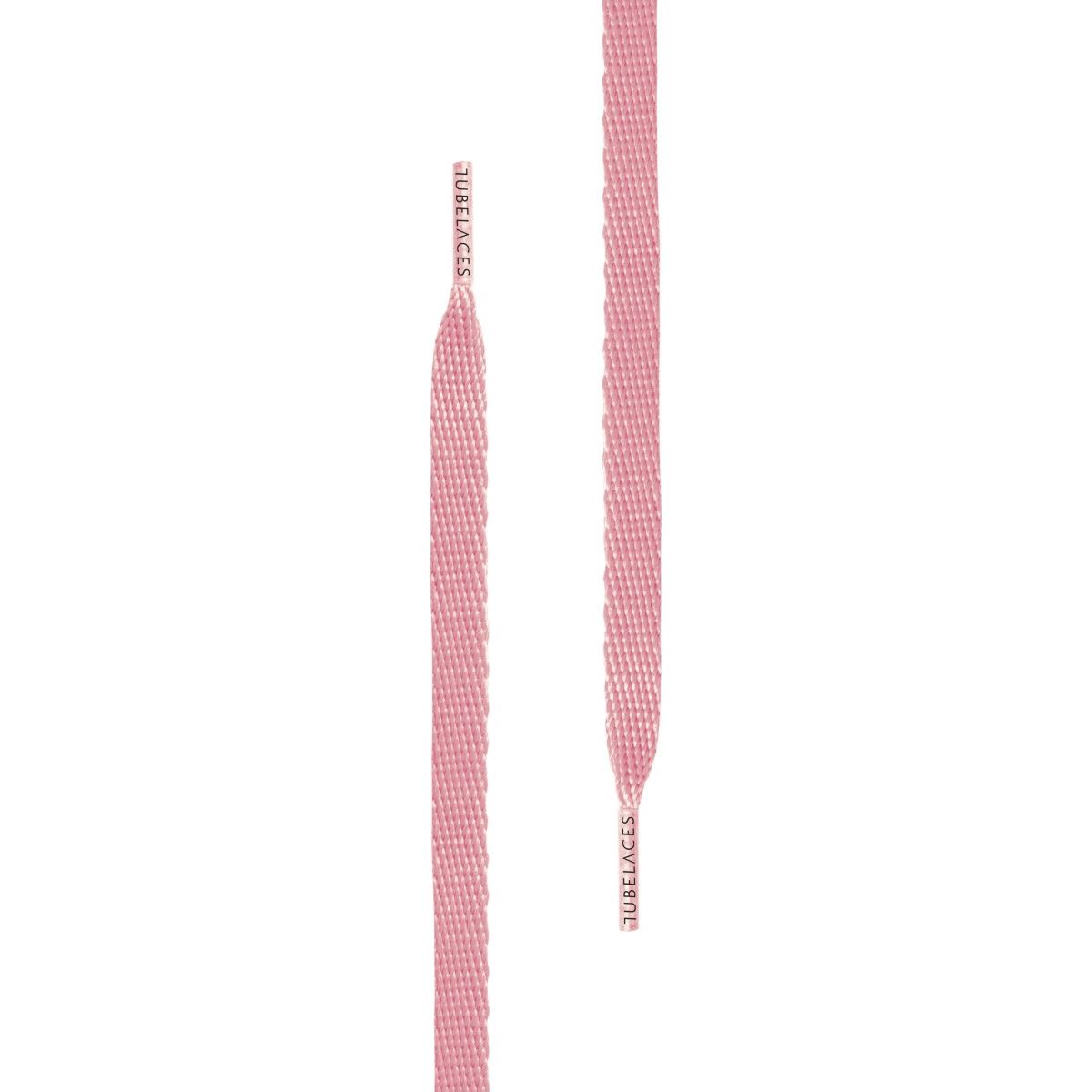 Tubelaces White Flat Unisex Shoelaces Light Pink 120 cm