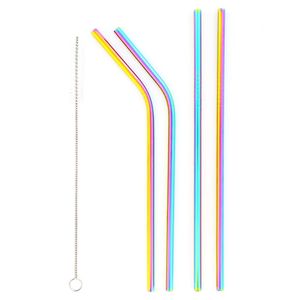 Iridescent Metal Straws Reusable Straws