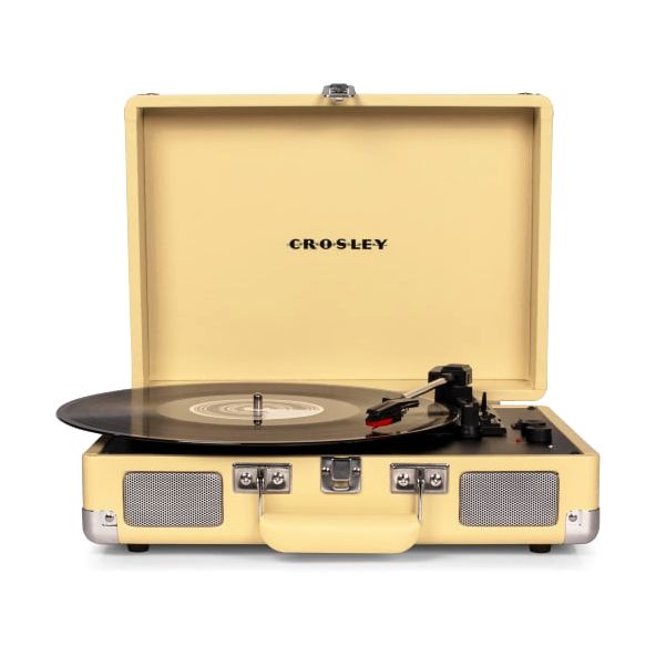 Crosley Cruiser Deluxe Portable Turntable with Built-in Speakers - Fawn