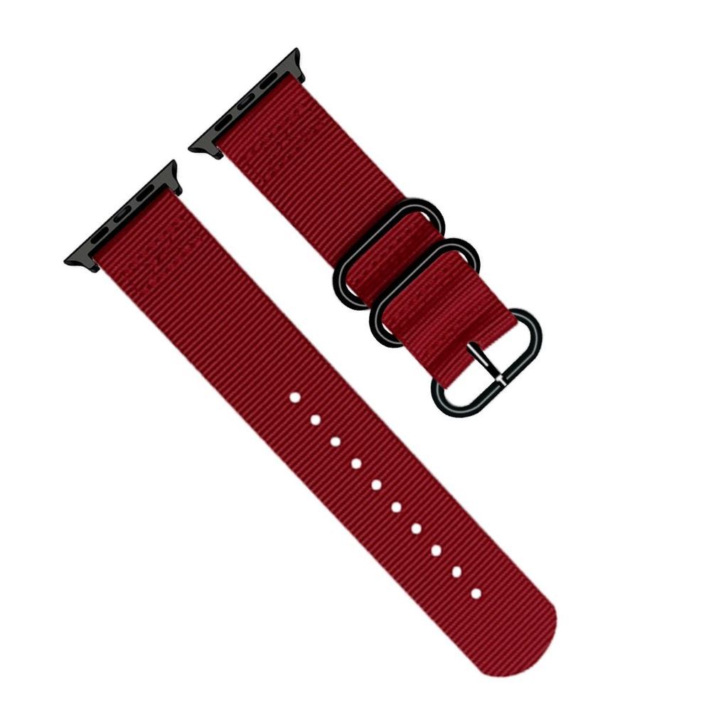 Promate Nylox-38 Red Trendy Nylon Fiber with Metal Deployment Buckle for 38mm Apple Watch (Compatible with Apple Watch 38/40/41mm)