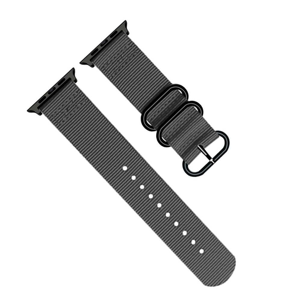 Promate Nylox-38 Grey Trendy Nylon Fiber with Metal Deployment Buckle for 38mm Apple Watch (Compatible with Apple Watch 38/40/41mm)