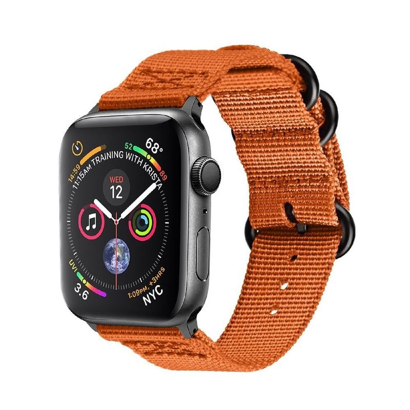 Promate Nylox-38 Orange Trendy Nylon Fiber with Metal Deployment Buckle for 38mm Apple Watch (Compatible with Apple Watch 38/40/41mm)