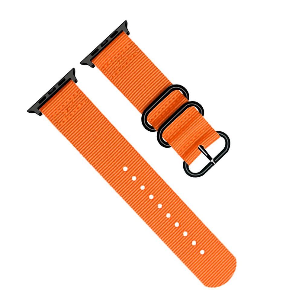 Promate Nylox-38 Orange Trendy Nylon Fiber with Metal Deployment Buckle for 38mm Apple Watch (Compatible with Apple Watch 38/40/41mm)
