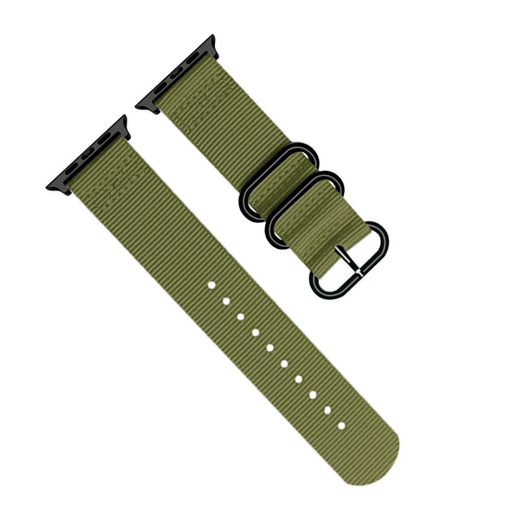Promate Nylox-42 Green Trendy Nylon Fiber with Metal Deployment Buckle for 42mm Apple Watch (Compatible with Apple Watch 42/44/45mm)