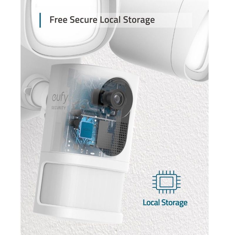 eufy Security Floodlight Camera/No Monthly Fees/Secure Local Storage/2500-Lumen Bright