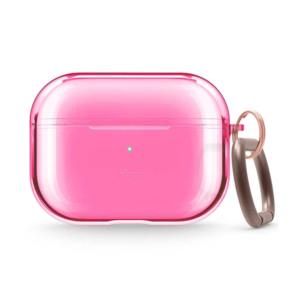 Elago Clear Hang Case Neon Hot Pink for AirPods Pro