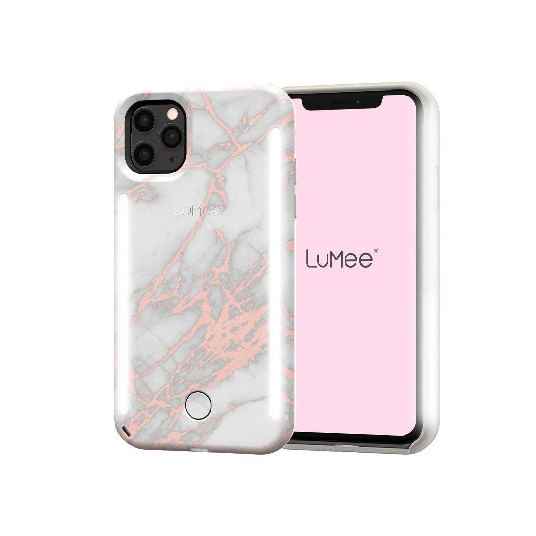 Lumee Duo Case Metallic Marble White/Rose Gold for iPhone 11 Pro Max