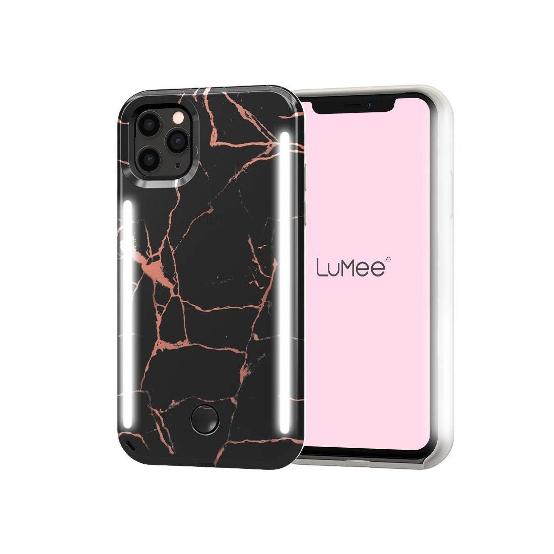 Lumee Duo Case Metallic Marble Black/Rose Gold for iPhone 11 Pro