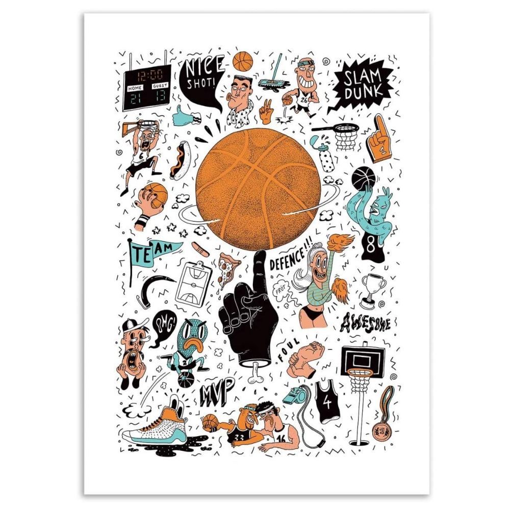 Basketball Art Poster By Sarah Matuszewski 50 x 70cm