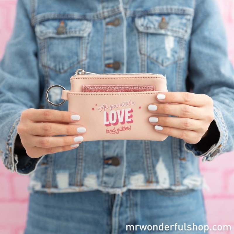 Glitter Collection All You Need Is Love and Glitter Purse