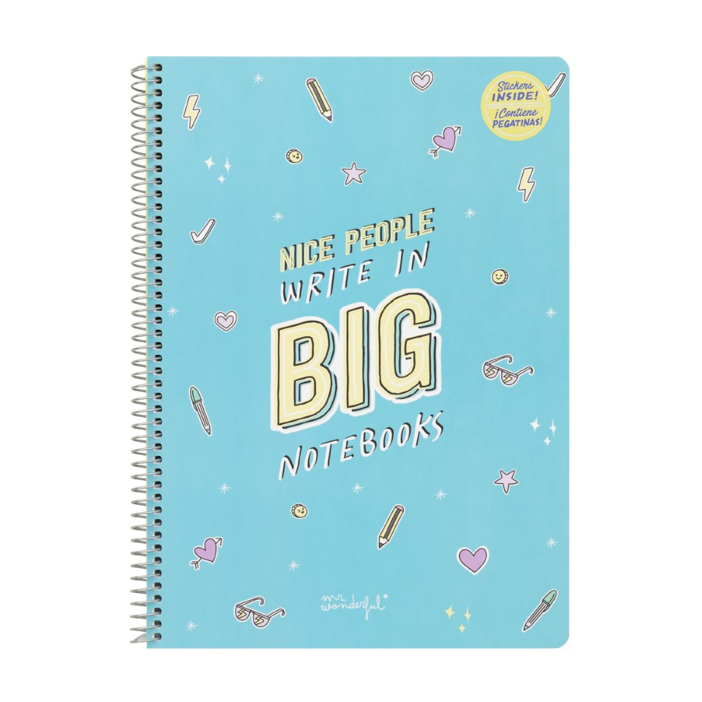 School Nice People Write In Big Notebook