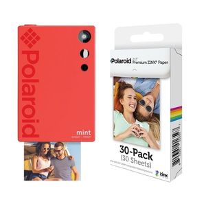 Polaroid Mint Instant Digital Camera Red + Zink Paper (Pack of 30)