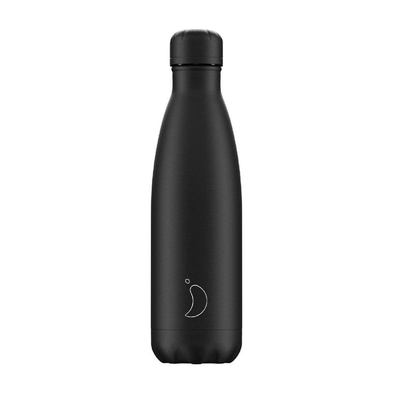 Chilly's Bottle Monochrome All Black Water Bottle 500ml