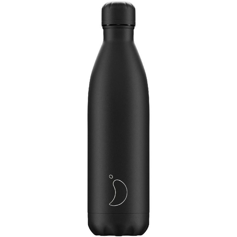 Chilly's Bottle Monochrome All Black Water Bottle 750ml