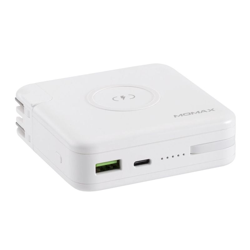 Momax Q. Power Plug Wireless Portable PD Charger MFi White