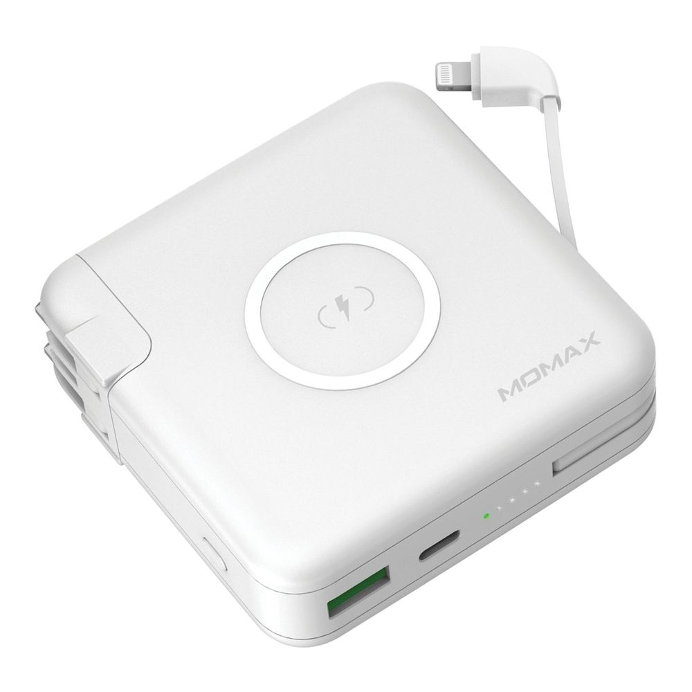 Momax Q. Power Plug Wireless Portable PD Charger MFi White