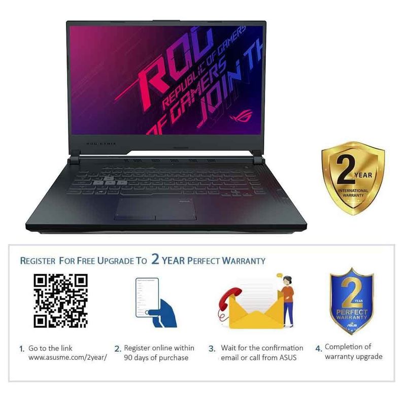 ASUS ROG Strix G G531GT-BQ152T Gaming Laptop I7-9750H/16GB/1TB SSD/NVIDIA GeForce GTX 1650 4GB/15.6FHD Display/60Hz/Windows 10 Home/Black