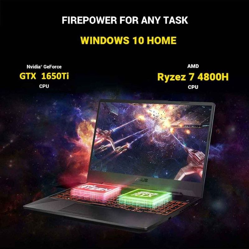 ASUS TUF A15 FA506II-HN149T Gaming Laptop AMD R7-4800H/16GB/512GB SSD/NVIDIA GeForce GTX 1650 Ti 4GB/15.6FHD Display/144Hz/W10H/Grey