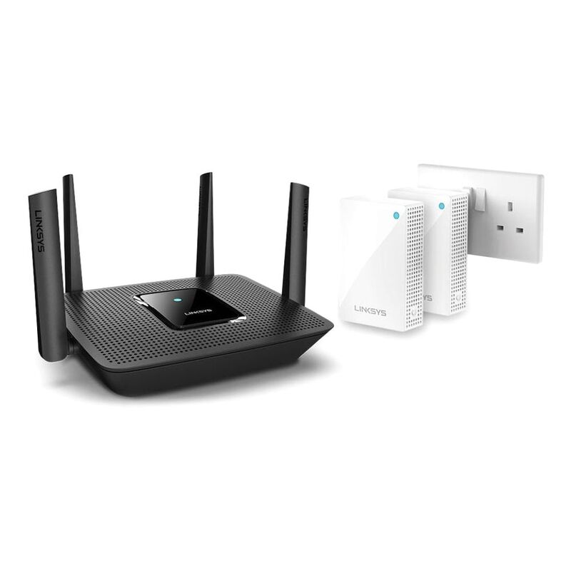 Linksys Mr8300 Tri-Band Mesh Wifi Router & 2 Velop Plug-In Nodes
