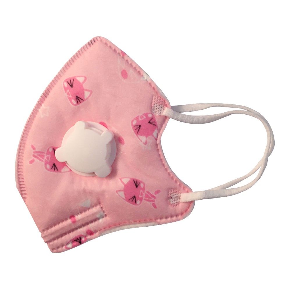 Kids Cotton Cloth Mask Pink (With Activated Carbon Filter)