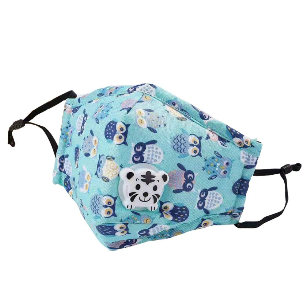 Kids Cotton Cloth Mask Blue Owl (With Activated Carbon Filter)
