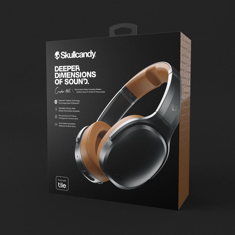 Skullcandy Crusher Black/Tan/Black Wireless Over-Ear Headphones with ANC