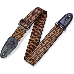 Levys MPLL004 Print Guitar Strap On Polyester with Garment Leather Ends 2-Inch