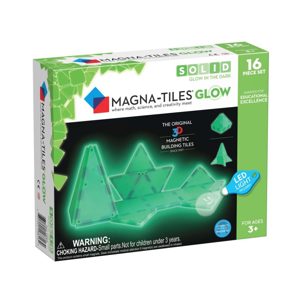Magna-Tiles Glow 16 Piece Magnetic Building Set