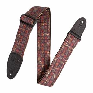 Levys 2''Cork Guitar Strap With Orleans Pattern On Black Mx8004