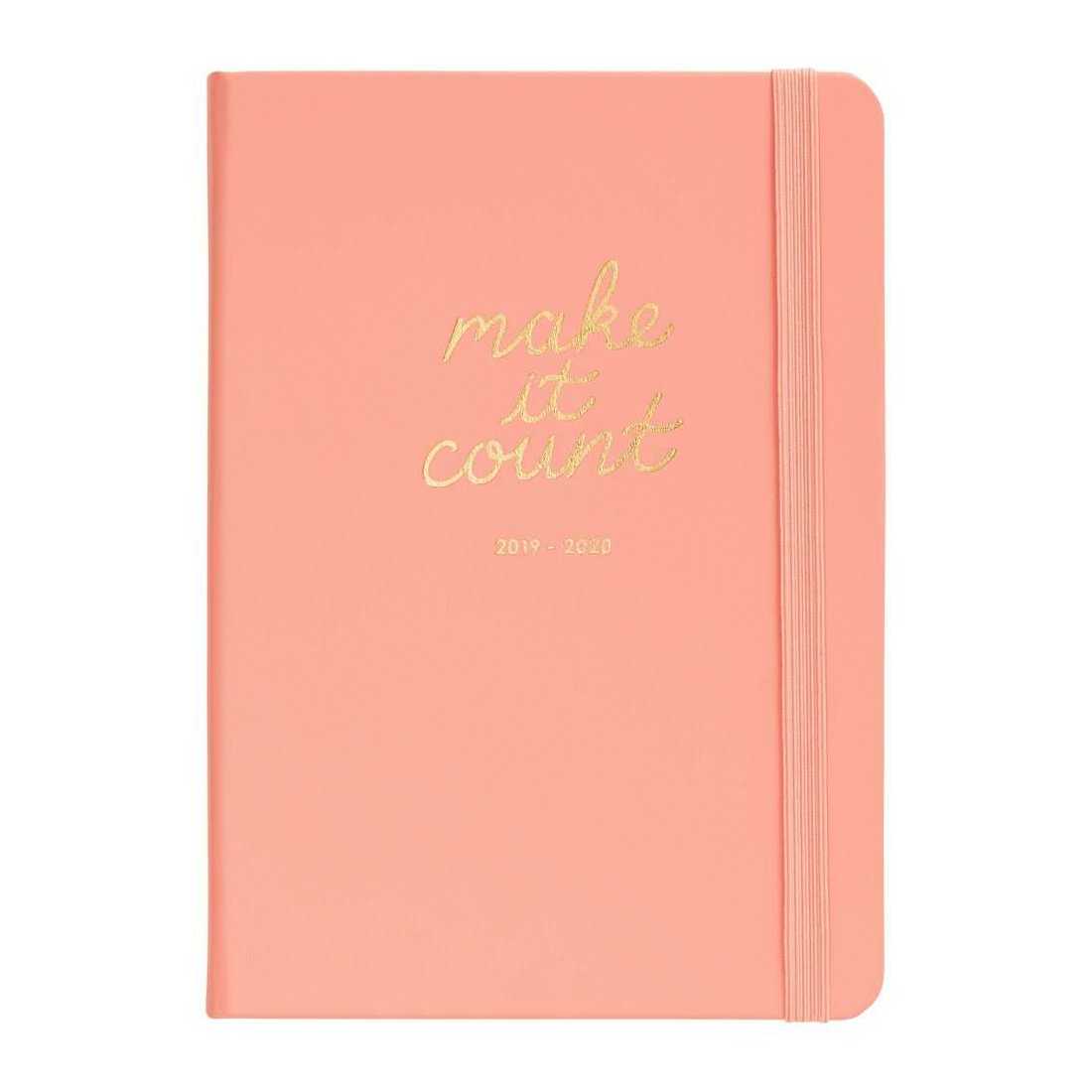 Kikki.K 19/20 A5 Bonded Leather Weekly Diary Quote Nude