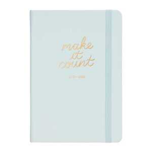 Kikki.K 19/20 A5 Bonded Leather Weekly Diary Quote Paleblue