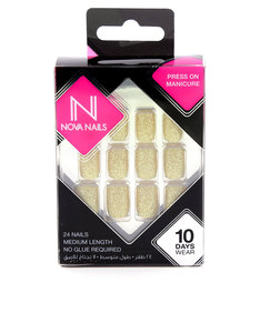 Nova Nails Press On Solid Gold Glitter