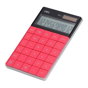 Deli Calculator Plastic 12 Digits Red