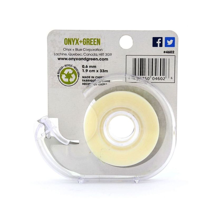 Onyx & Green Invisible Tape with Full Dispenser 1.9cm x 33mm