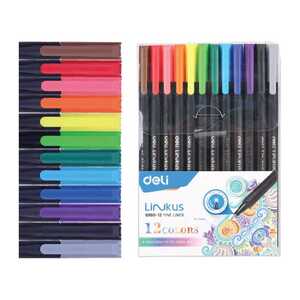 Deli Fine Liner Tip 1-5 mm Colorful Pack of 12 Pen
