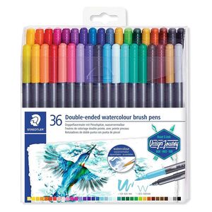 Staedtler Marsgraphic Double-Ended Watercolour Bruch Pens - Assorted Colours (Pack Of 36)