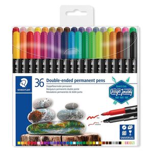 Staedtler Double-Ended Permanent Pens - Assorted Colours (Pack Of 36)
