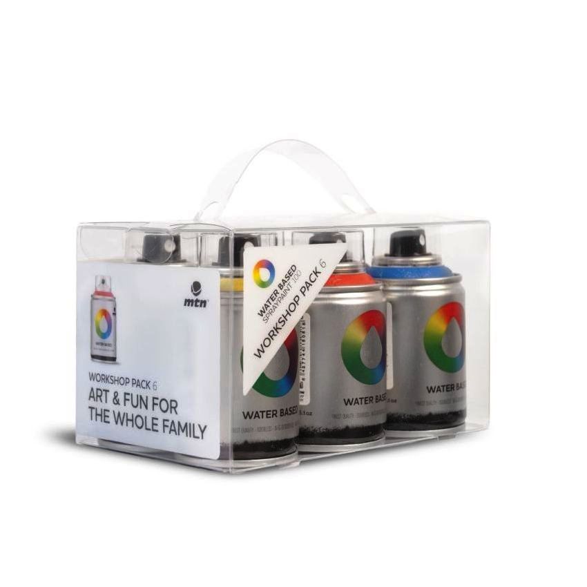 Montana Colors MTN WB 100 Water Based Spray Paint Workshop Pack (Pack of 6)
