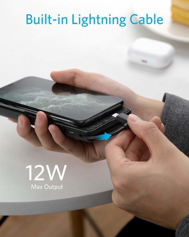 Anker Powercore+ 10000mAh with Built-In Lightning Connector Black Power Bank