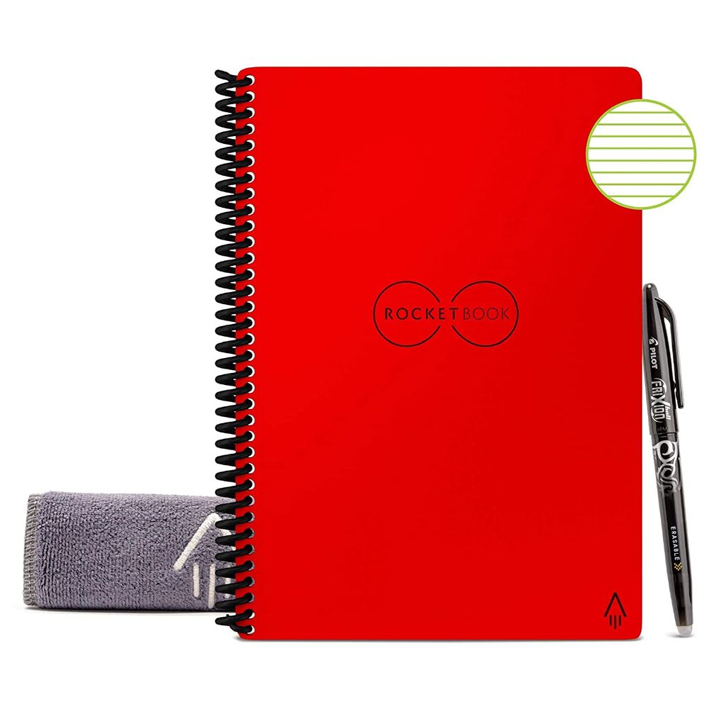 Rocketbook Core Executive Lined Reusable Smart Notebook - Atomic Red (6 x 8.8 in)