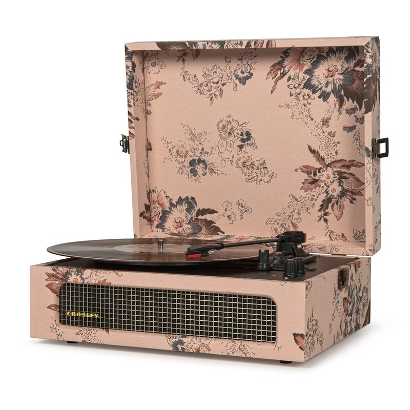 Crosley Voyager Portable Bluetooth Turntable with Built-in Speakers - Floral