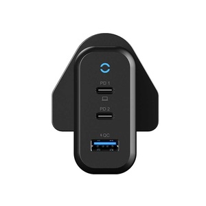 Powerology 3-Port 65W GaN Charger with PD UK Black