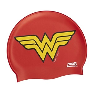 Zoggs Wonder Woman Junior Girl's Silicone Smimming Cap Red