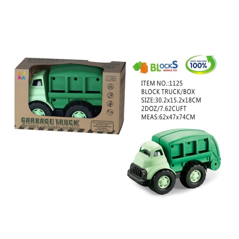 Roll Up Kids Eco Friendly Garbage Truck Bricks Vehicle