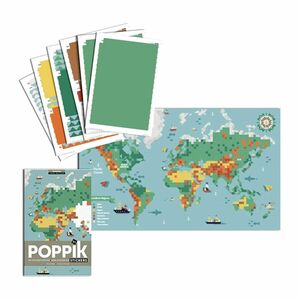 Poppik World Map Sticker Poster