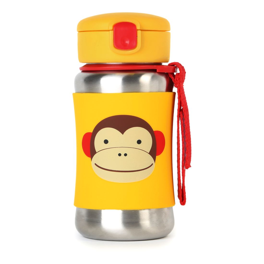Skip Hop Zoo Stainless Steel Straw Kids Water Bottle Monkey 350ml