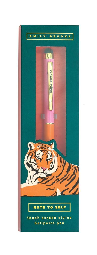 Emily Brooks Boxed Pen with Stylus Tiger